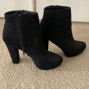 Black suede booties